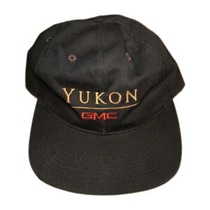 Vintage YUKON GMC Black Embroidered Snap Back USA Made HAT CAP